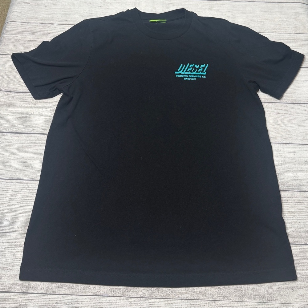 Diesel Men’s Black Teal‎ Short Sleeve T-Shirt Size Medium